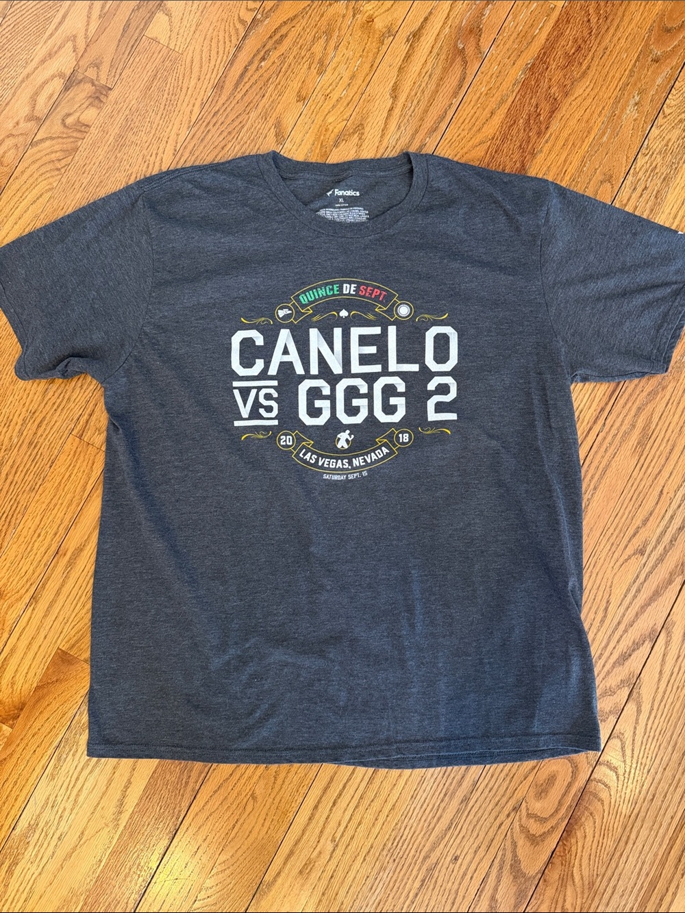 Fanatics Charcoal Gray Canelo vs GGG 2 Graphic Tee